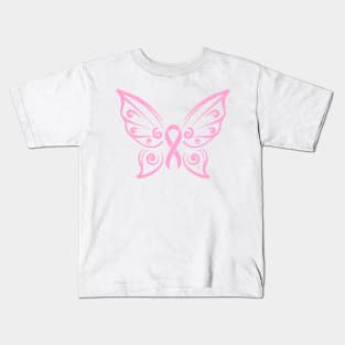 Cancer Awareness Butterfly Ribbon Kids T-Shirt